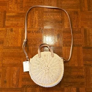 LC Lauren Conrad Straw Round Cookie Crossbody